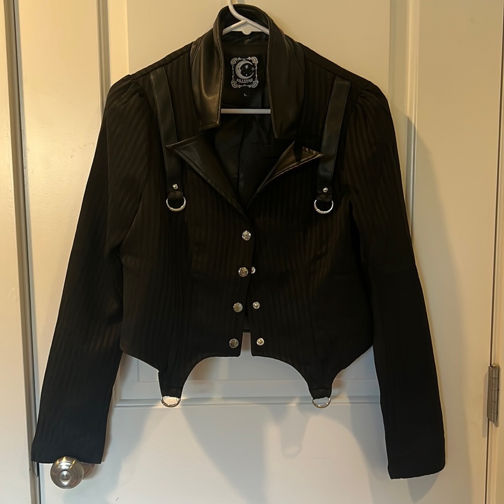 KillStar Women’s Black Striped Biker Jacket
